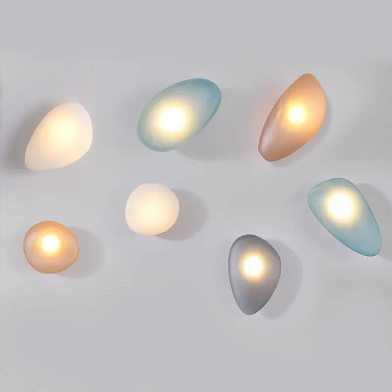 Stained Cobblestone Shape Glass Wall Light