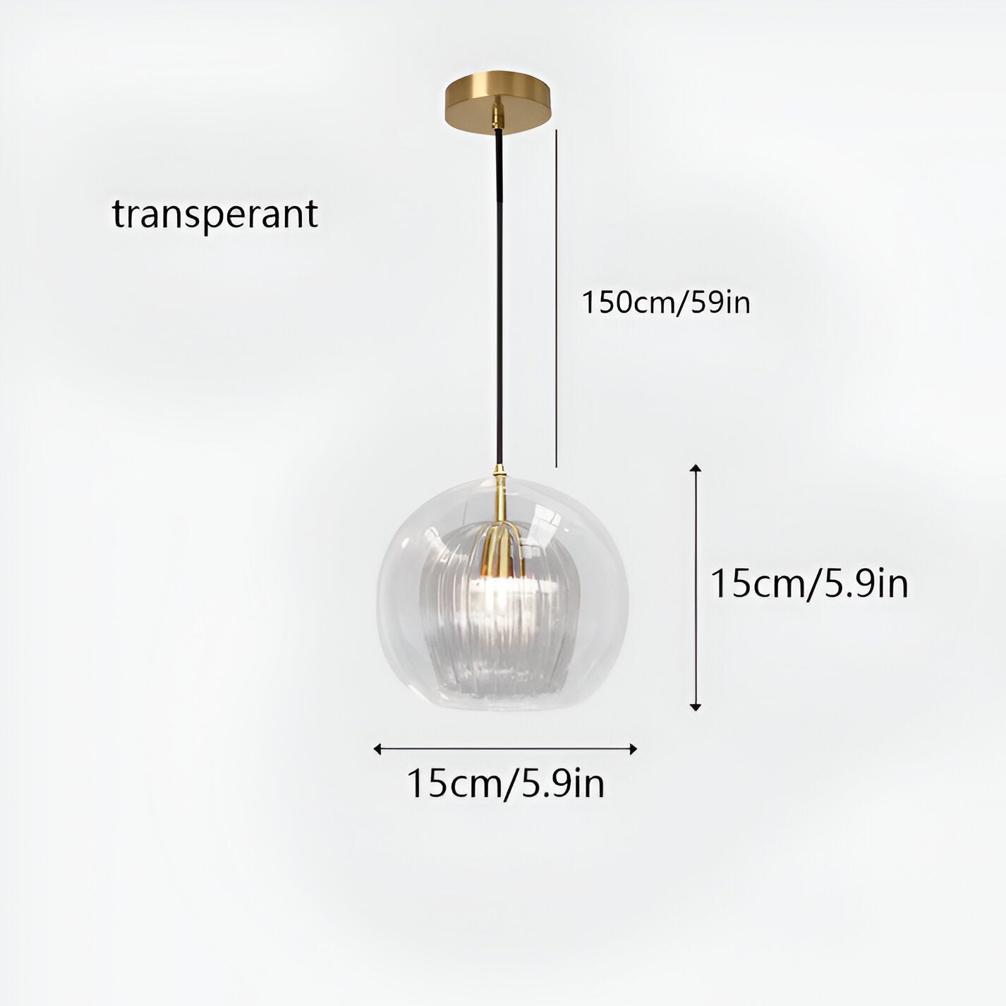 Retro Glass Globe Shape Pendant Light