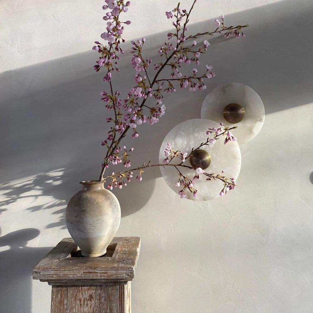 ALABASTER DISC WALL LAMP