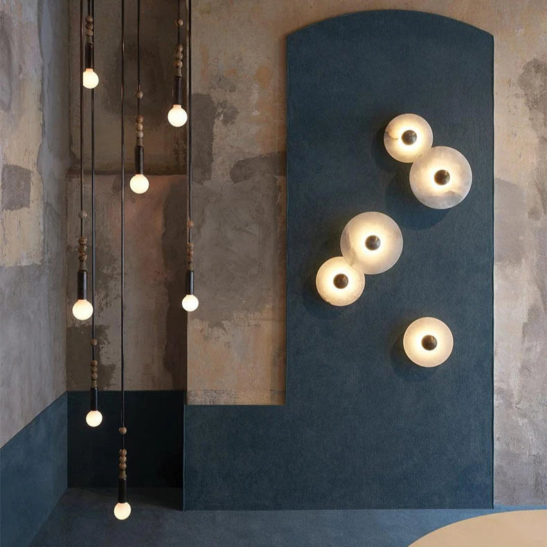 ALABASTER DISC WALL LAMP