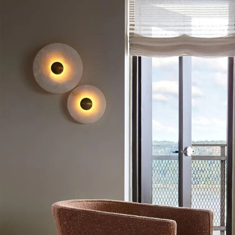 ALABASTER DISC WALL LAMP