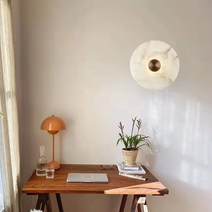 ALABASTER DISC WALL LAMP