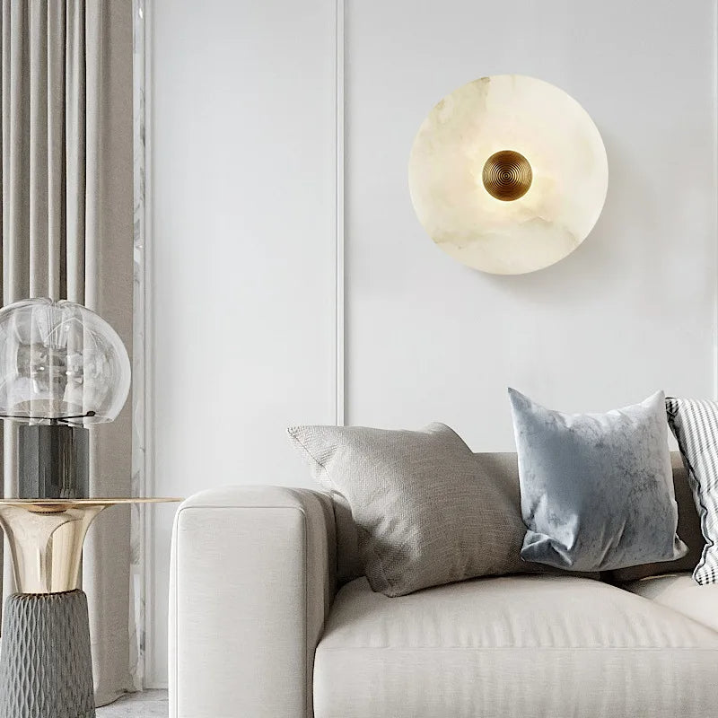 ALABASTER DISC WALL LAMP