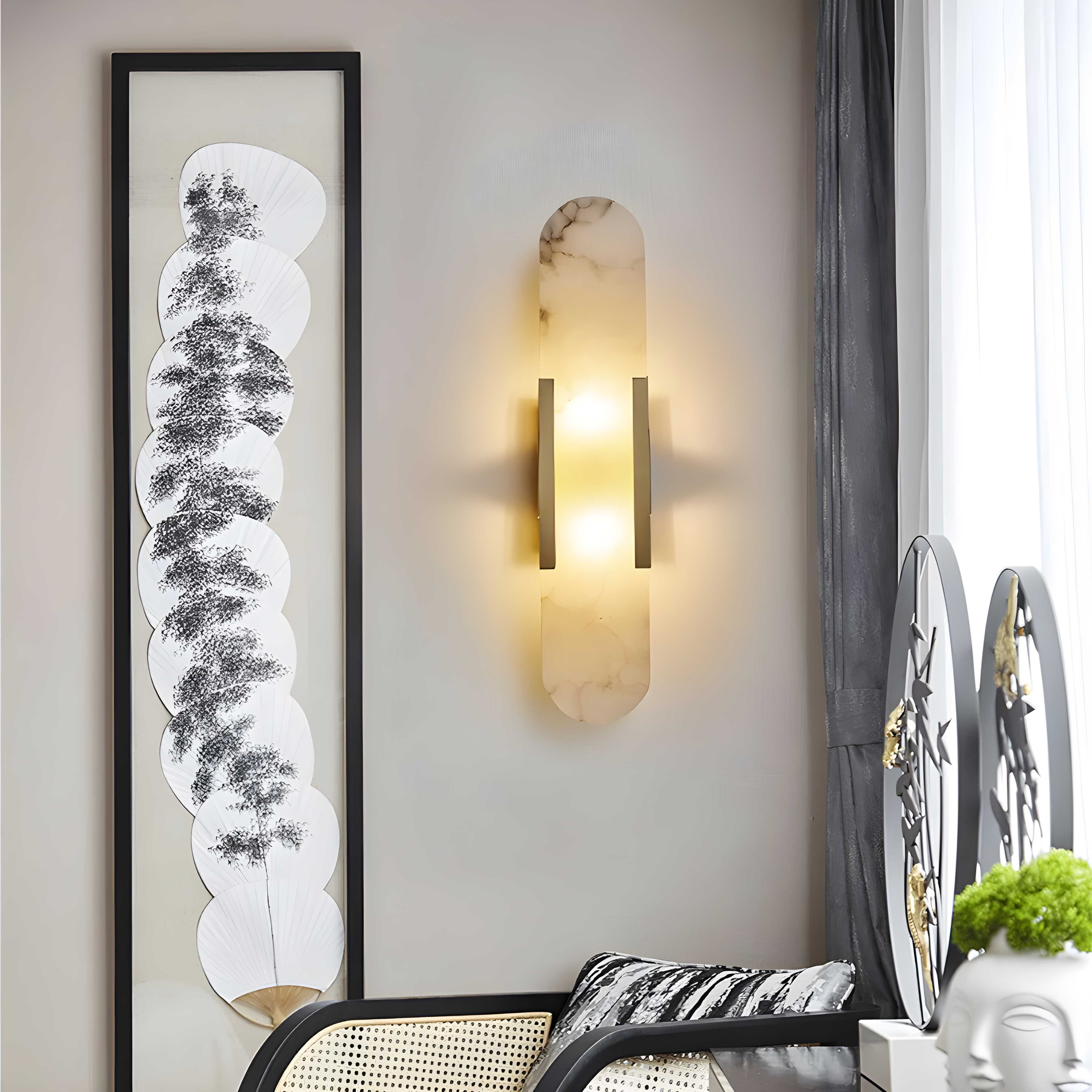 ALABASTER PILL WALL LAMP
