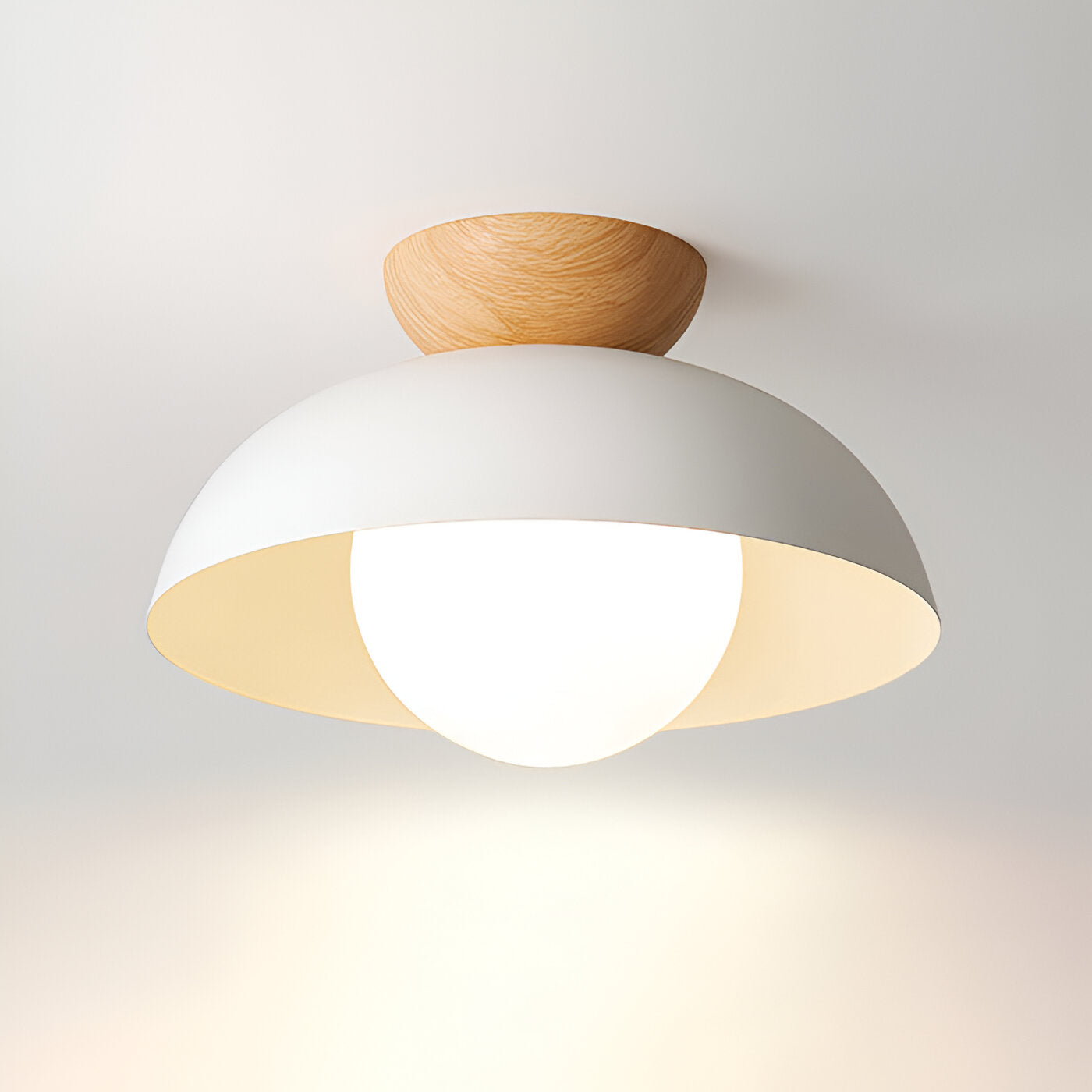 BLACK DOME WOOD CEILING LAMP