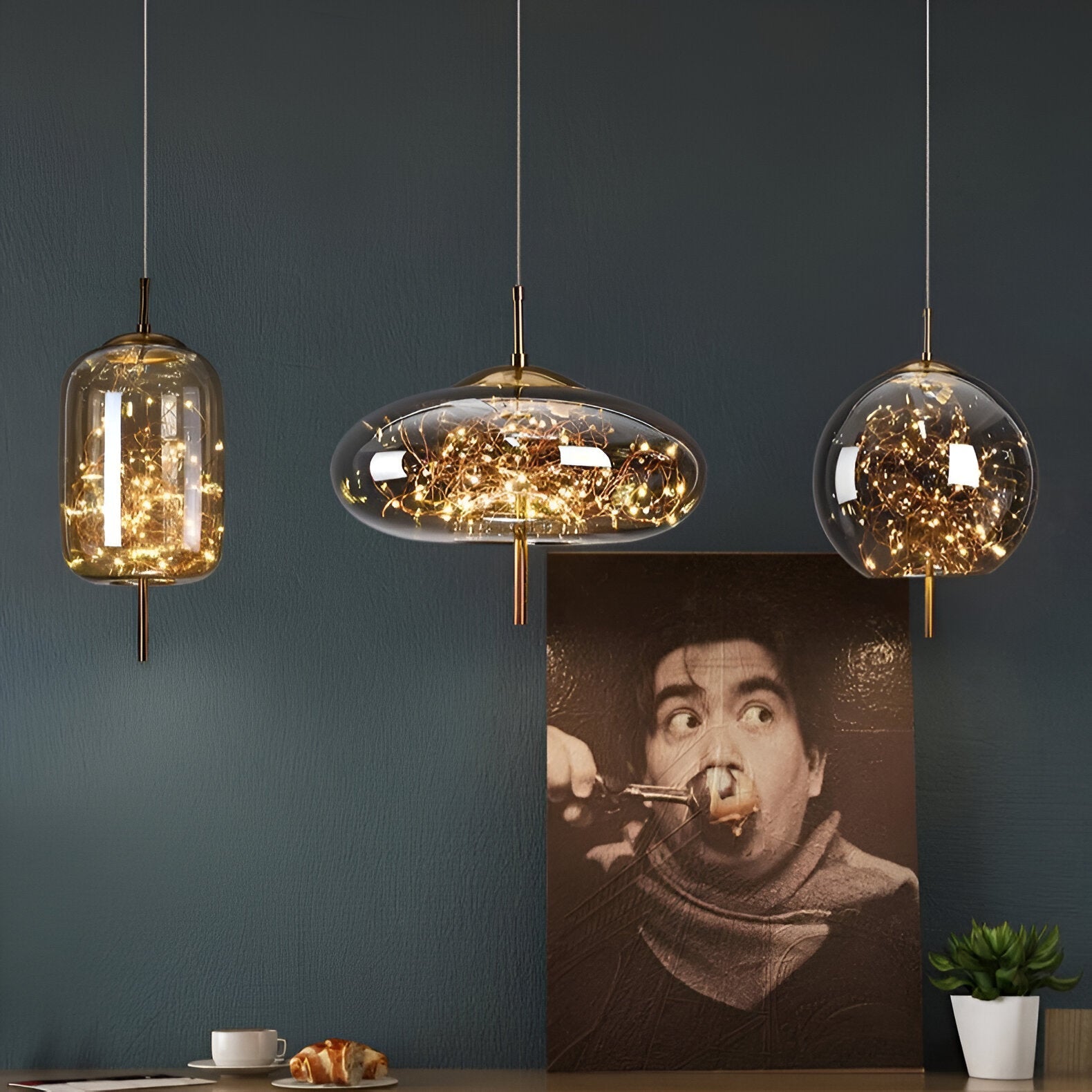 BRASS JEWEL DISC PENDANT
