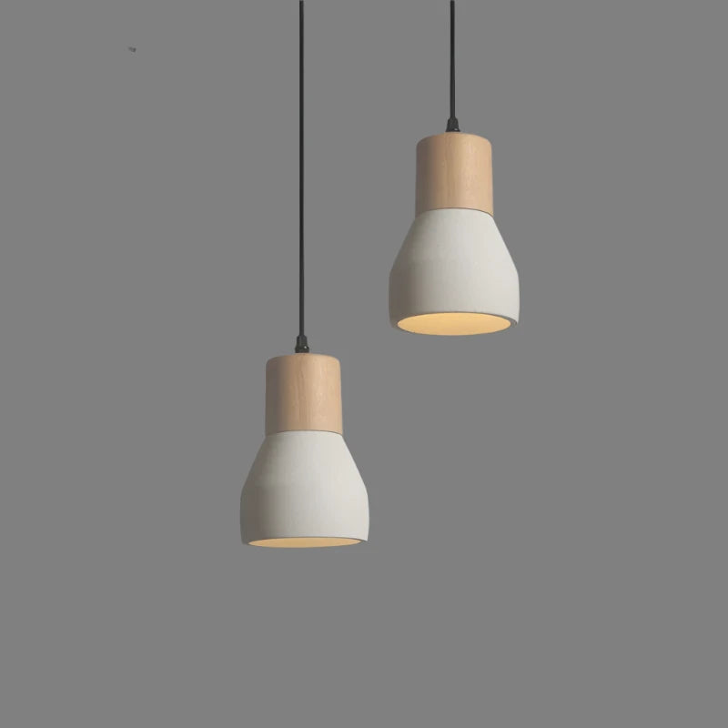 CEMENT CONE WOOD PENDANT
