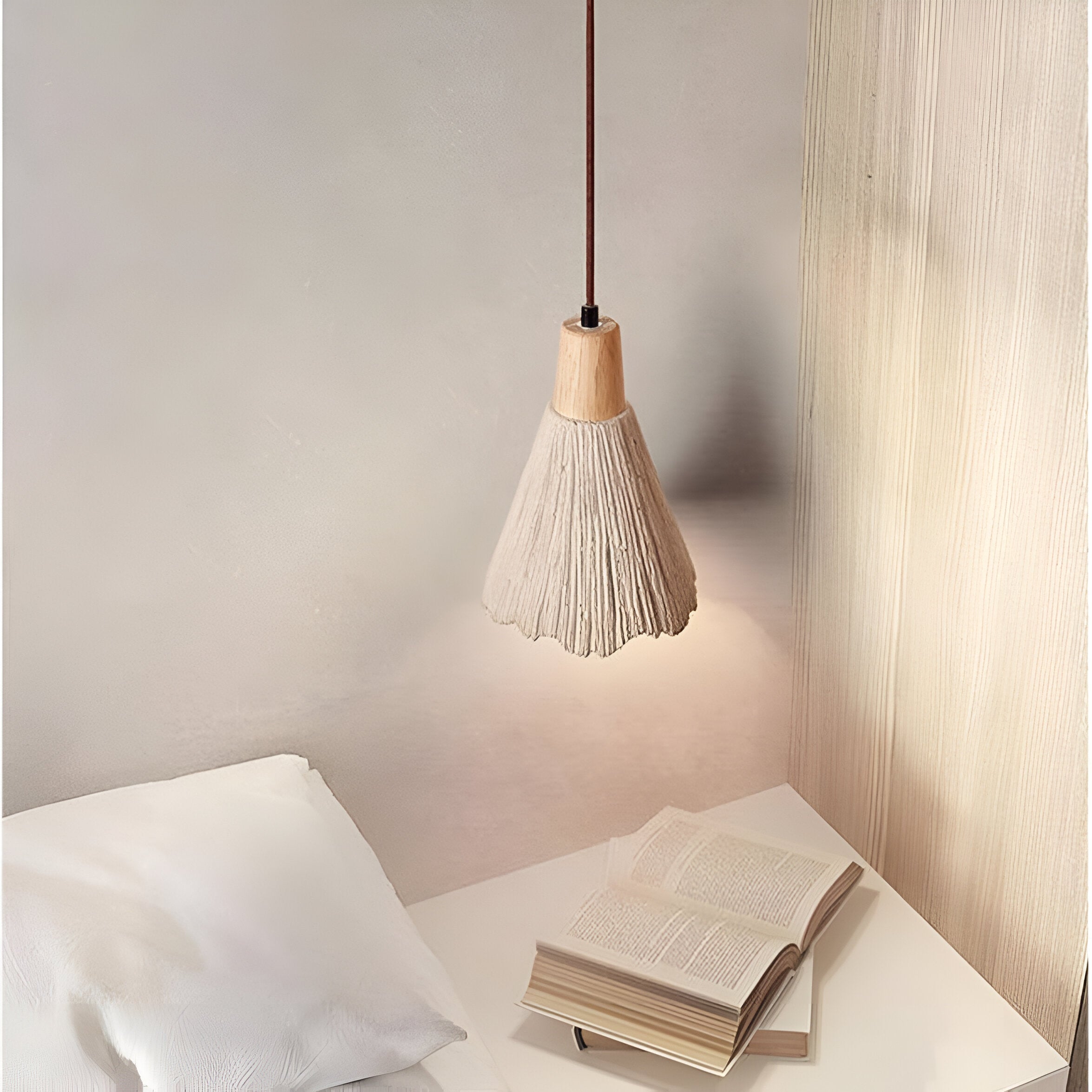CREAM TASSEL CONE PENDANT