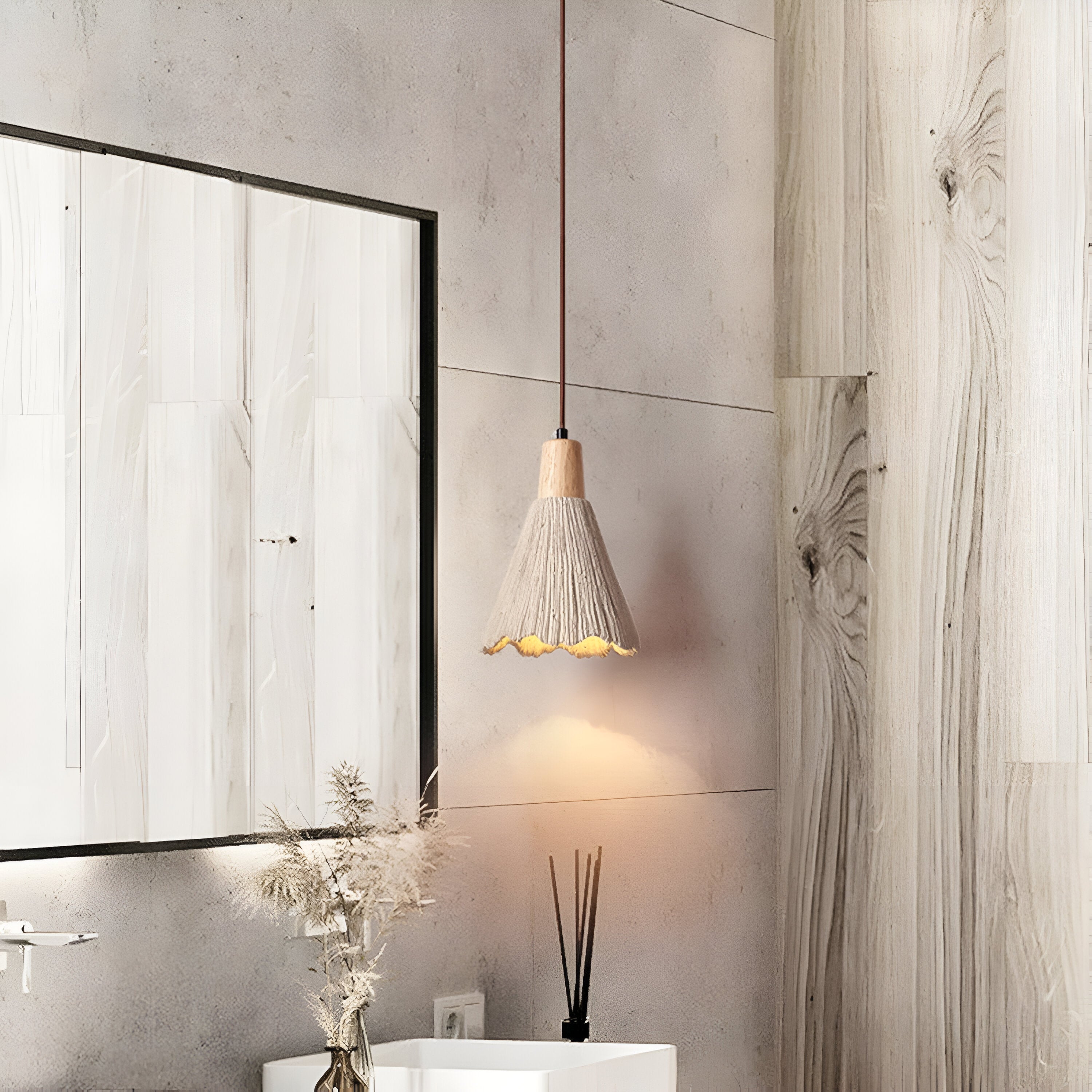CREAM TASSEL CONE PENDANT