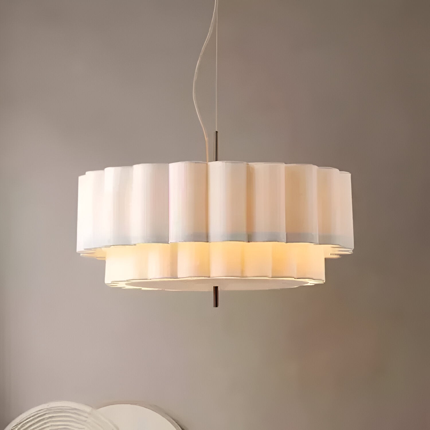 Boho Fabric Ripple Pendant Light