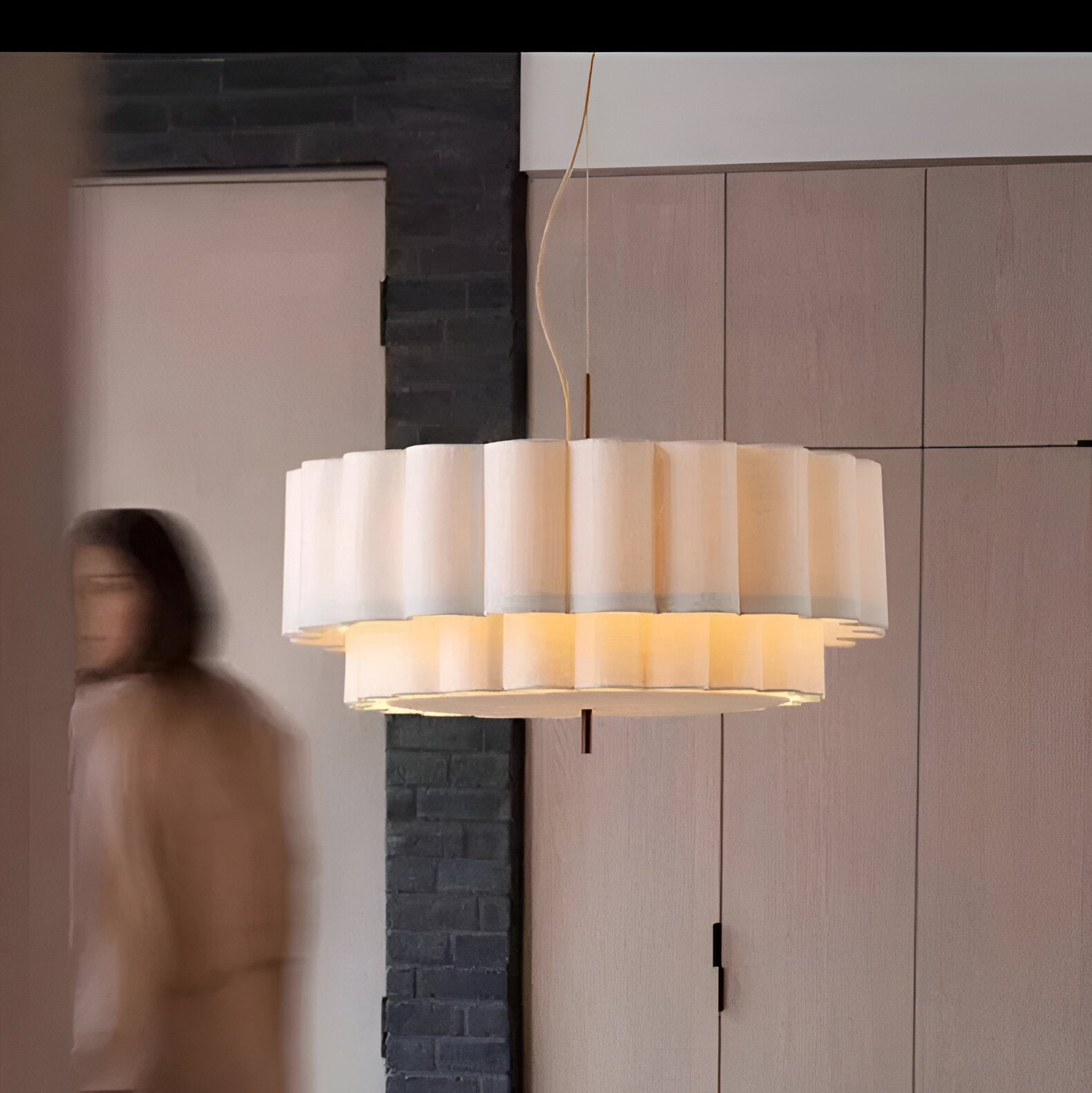 Boho Fabric Ripple Pendant Light