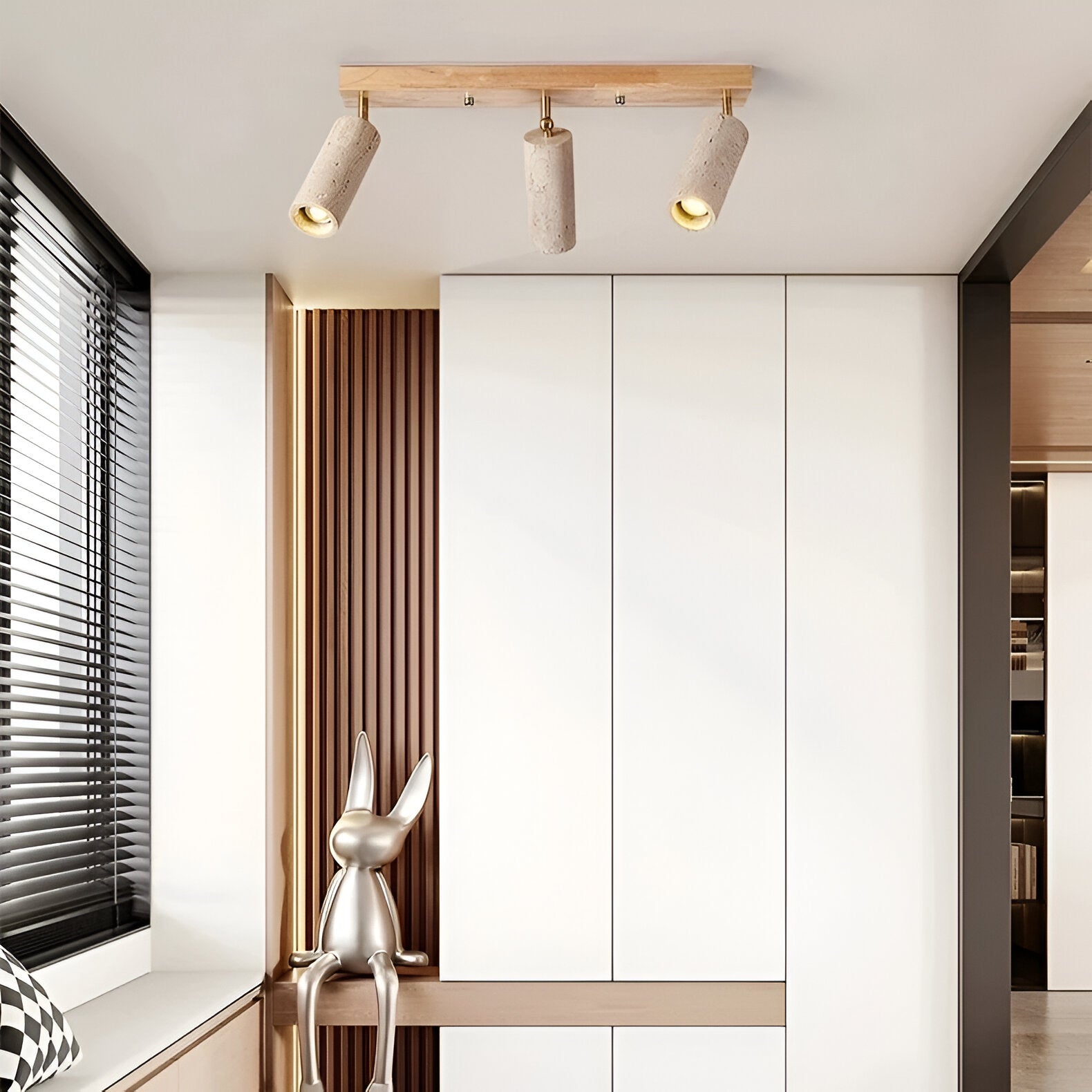 Travertine 3 Heads Ceiling Light Fixtures