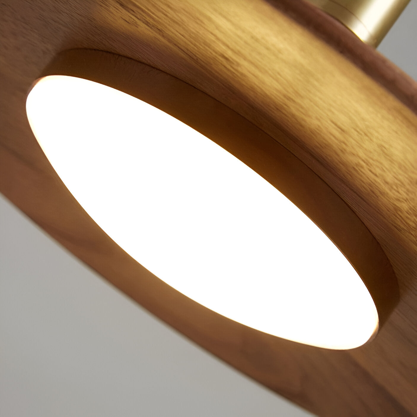 Nordic Style Walnut-Finish Iron Pendant Light