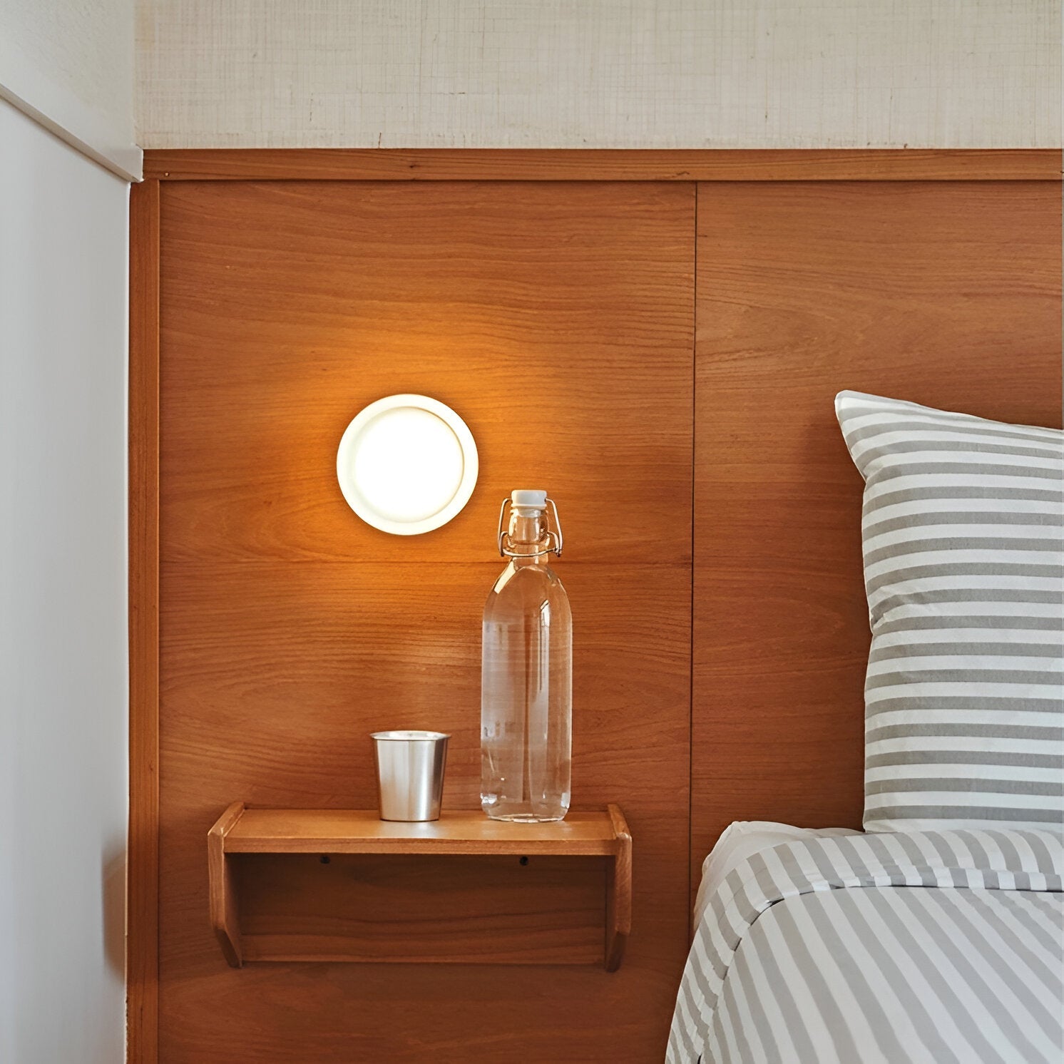 Nordic Luminous Dimple Glass Modern Wall Light