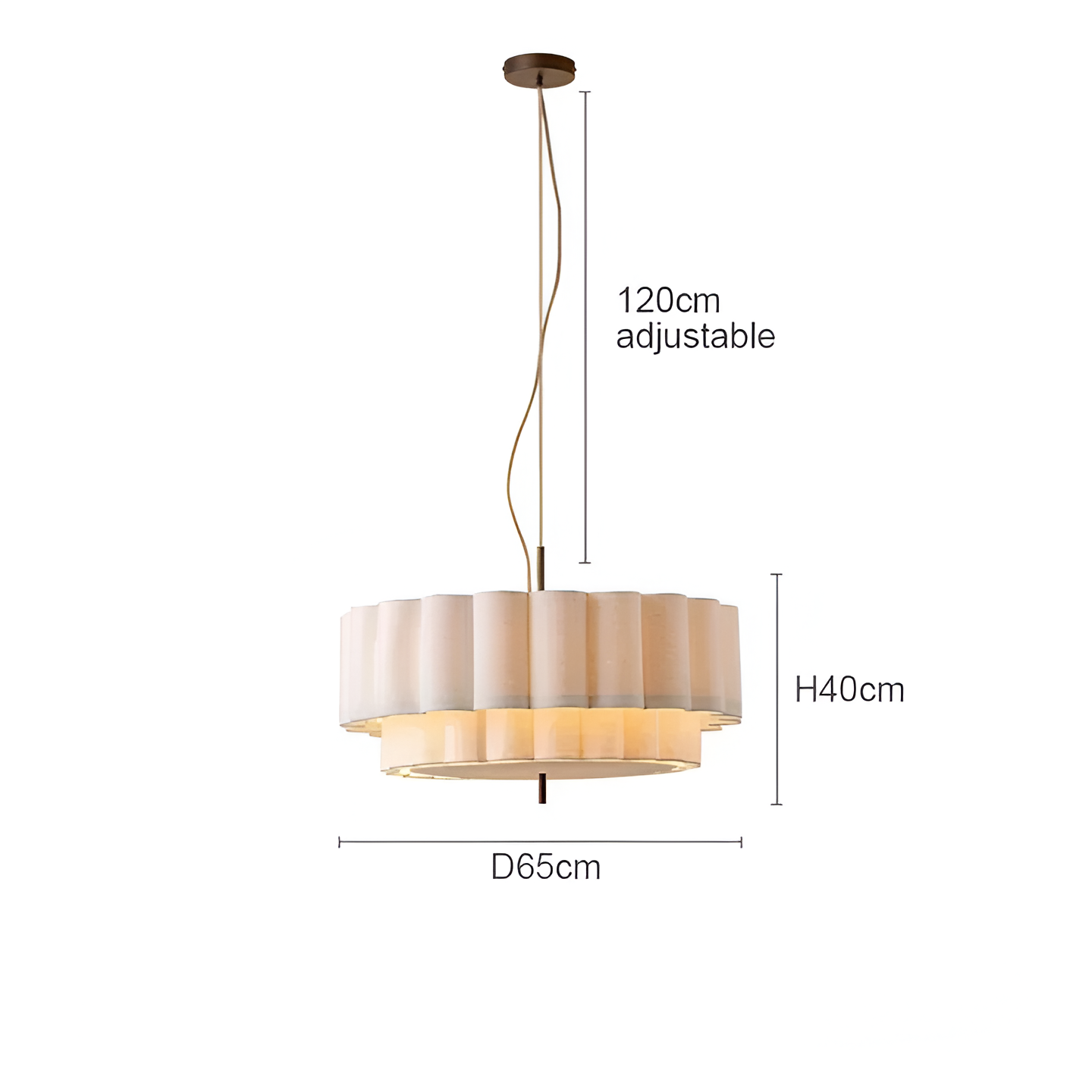 Boho Fabric Ripple Pendant Light