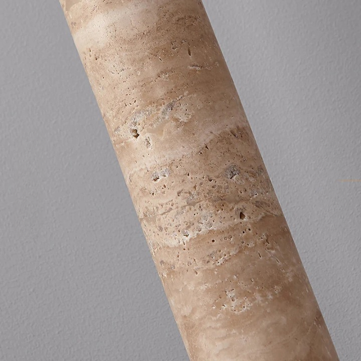 Cream Travertine Tube Pendant Light