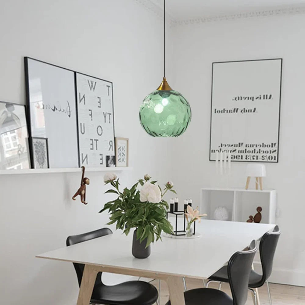 EMERALD GLASS GLOBE LAMP