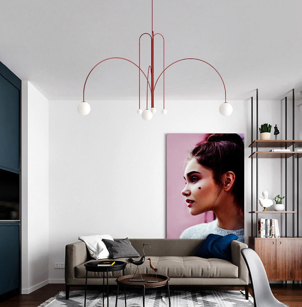 Nordic Gran Finale Nordic White Glass Metal Pendant Light