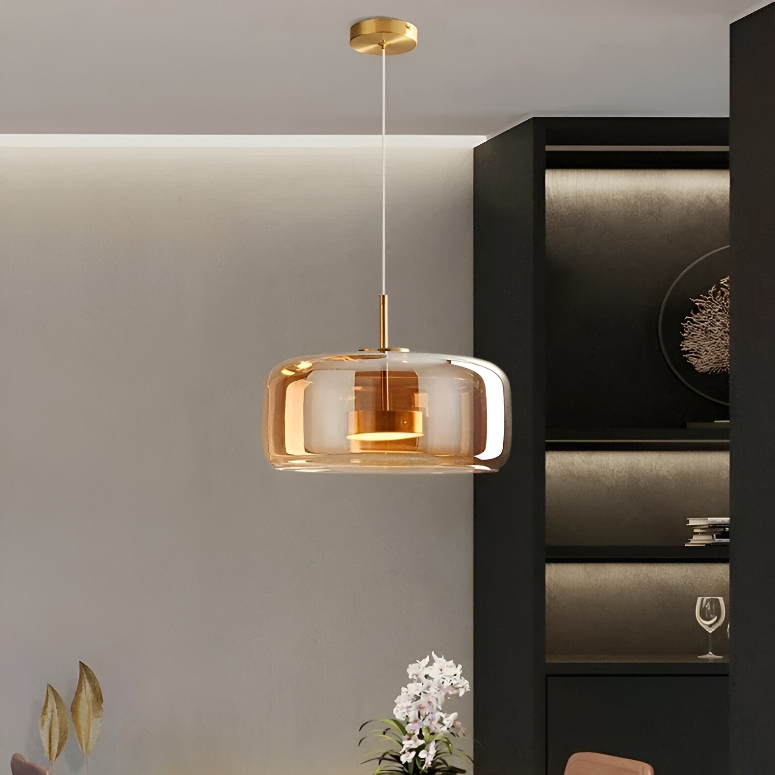HAILIE AMBER GLASS PENDANT
