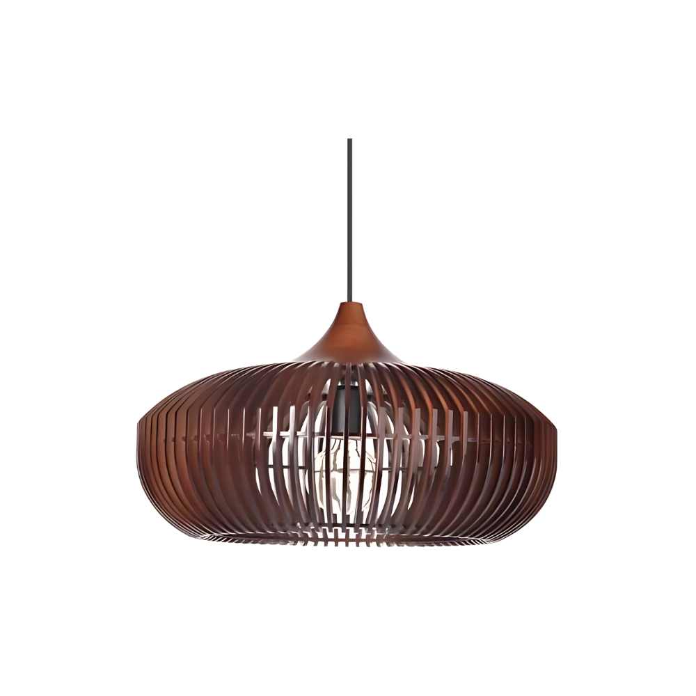 The Halo of Zen Japandi Wood Pendant Light
