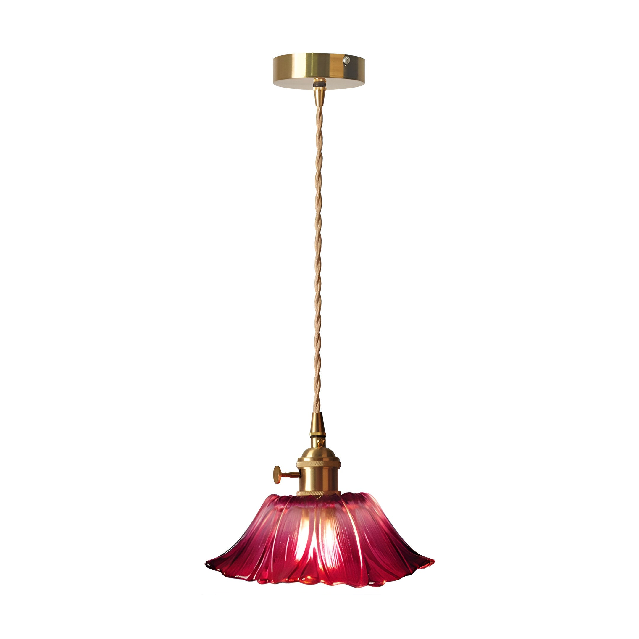 Lotus Glow Vintage Glass Pendant Light