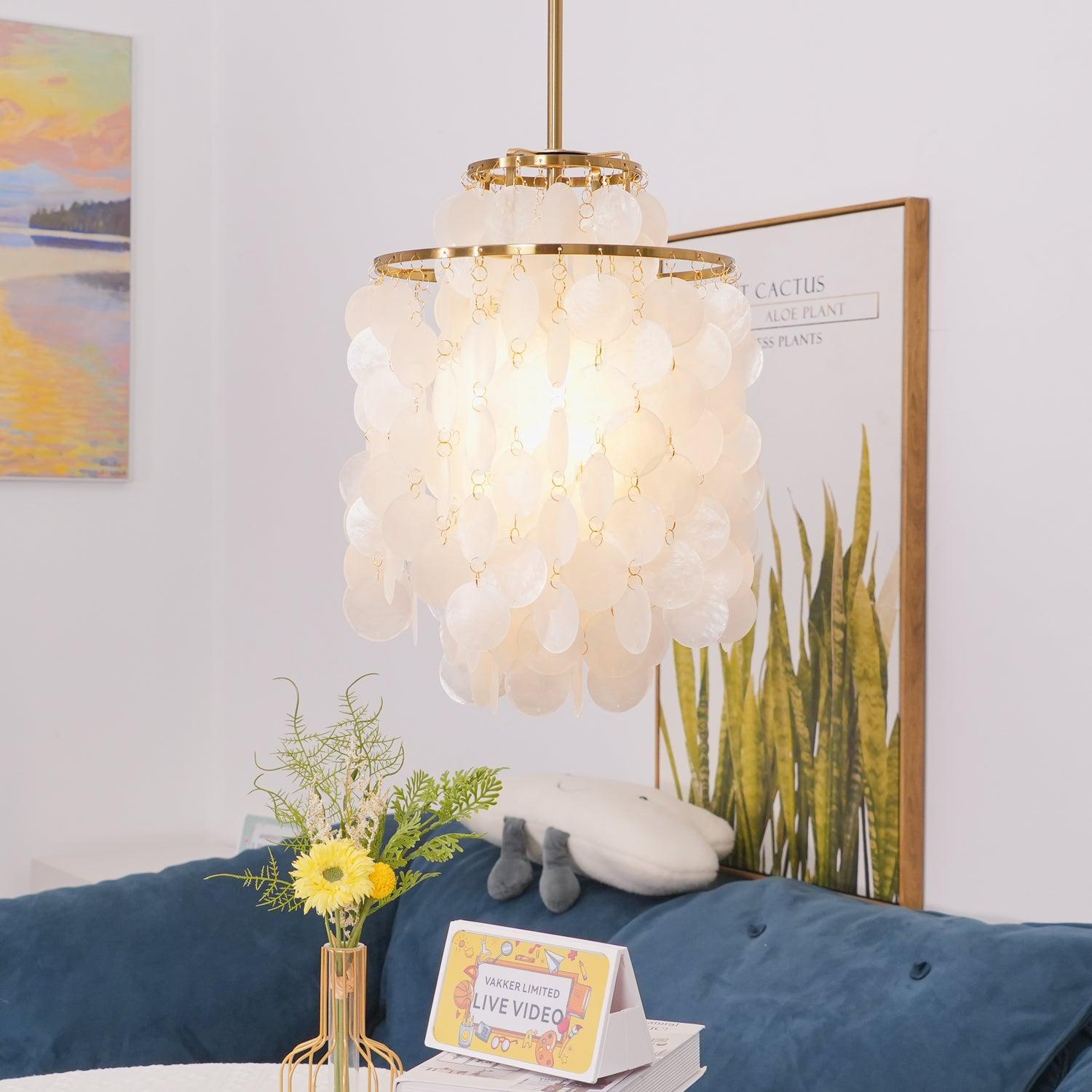 Maris Italian Vintage Natural Seashell Pendant Light