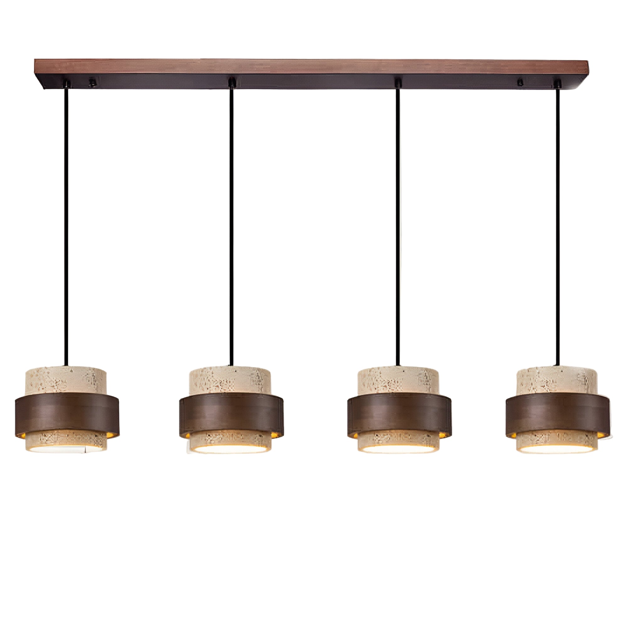Yellow Travertine Japandi Minimalist Stone Pendant Light