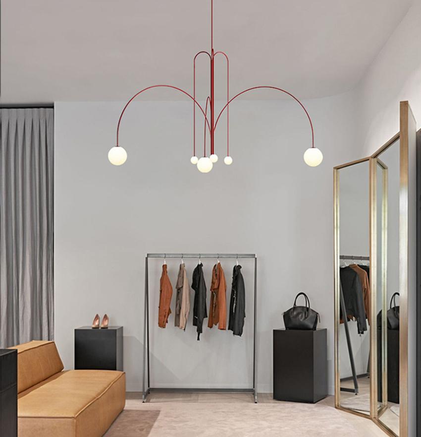Nordic Gran Finale Nordic White Glass Metal Pendant Light