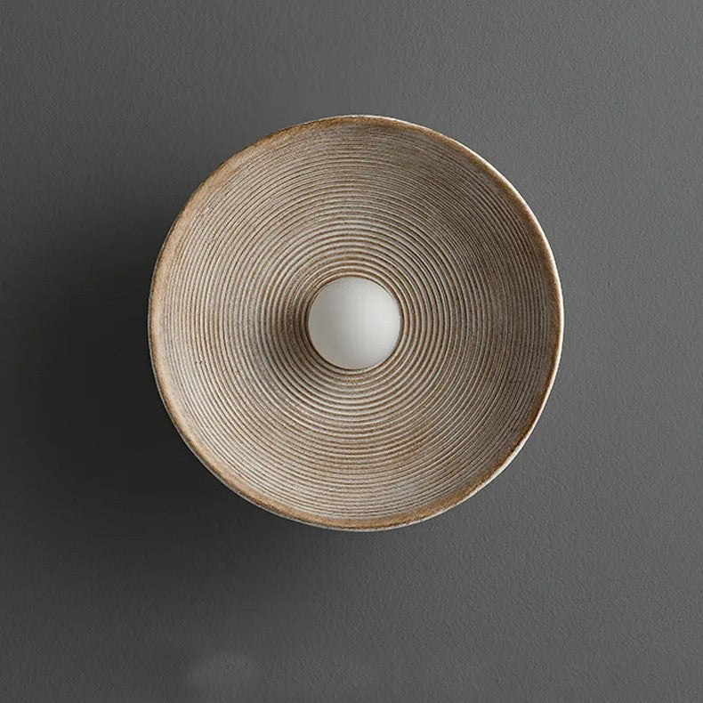 RIDGED BRONZE DISC LAMP