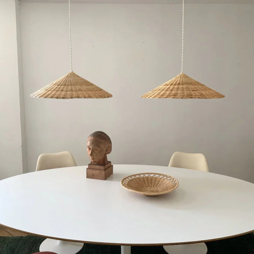 Japandi Artisan Shine Rattan Pendant Light