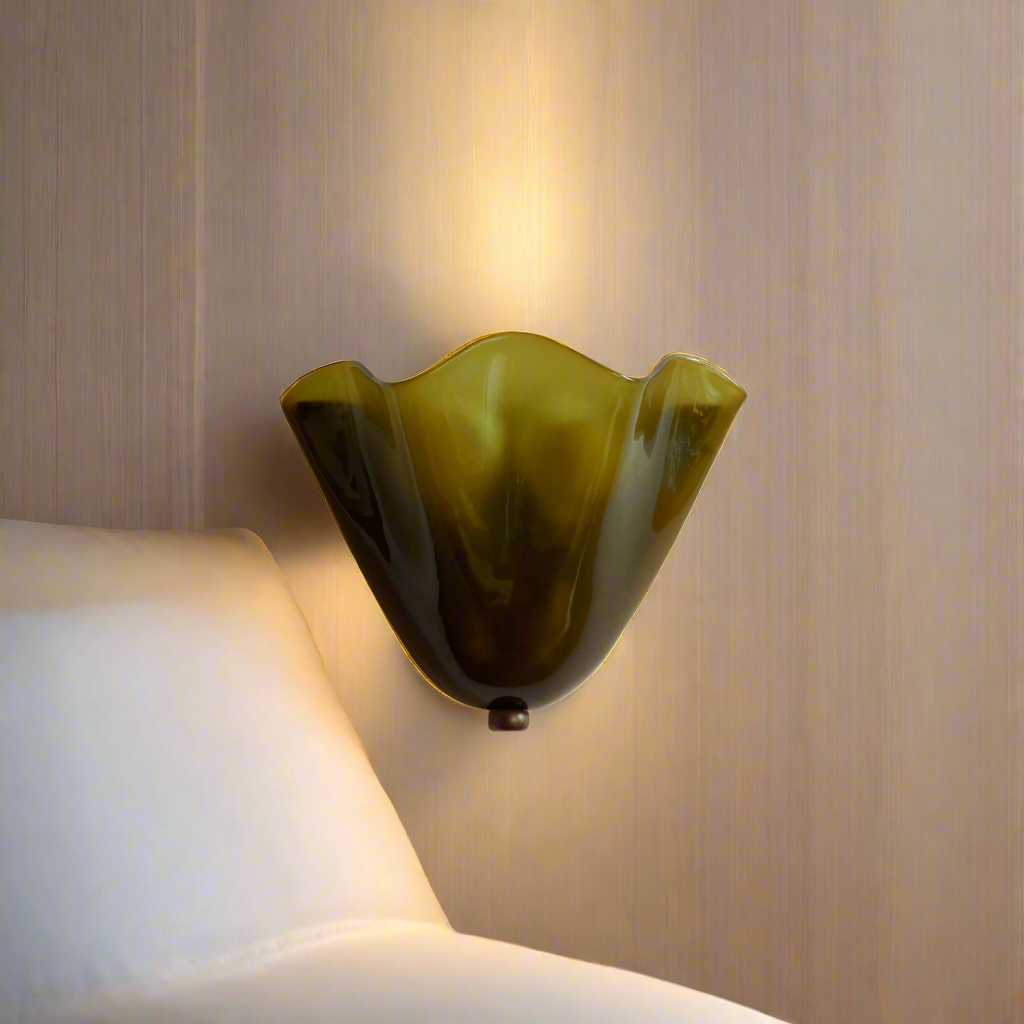 Skirt Series Retro Colored Glass Skirt Shell Wall Light