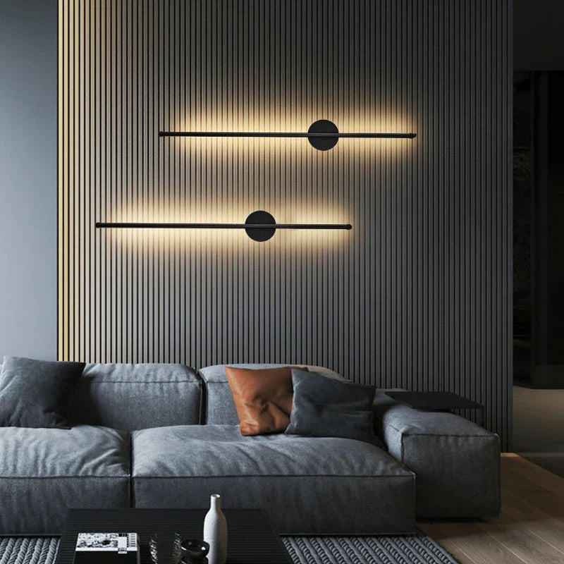 SLIM BLACK BAR WALL LAMP