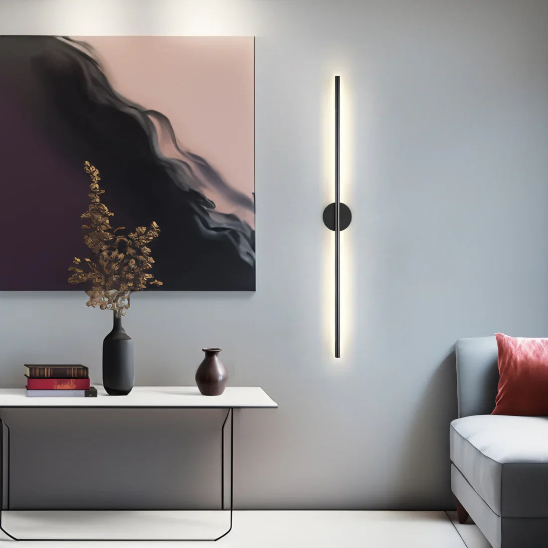 SLIM BLACK BAR WALL LAMP