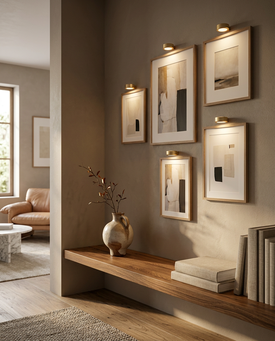 SmartGlow Mood Lighting above a calm gallery wall