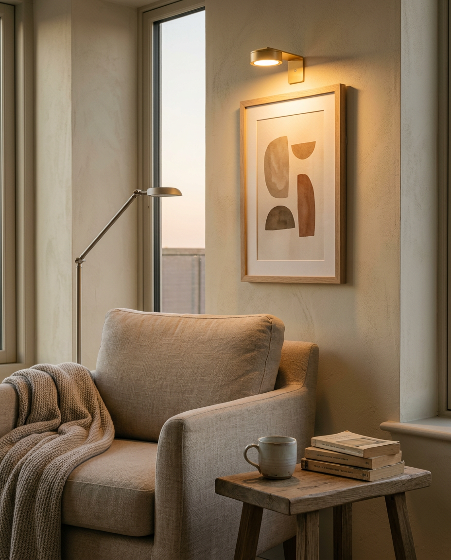 SmartGlow Mood Lighting in a reading corner