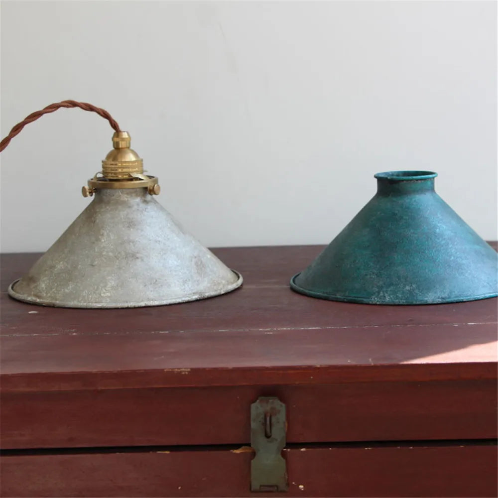 TEAL ENAMEL DOME PENDANT