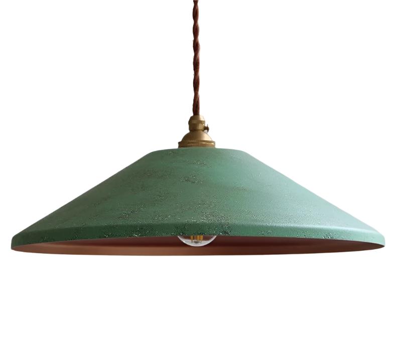 TEAL ENAMEL DOME PENDANT