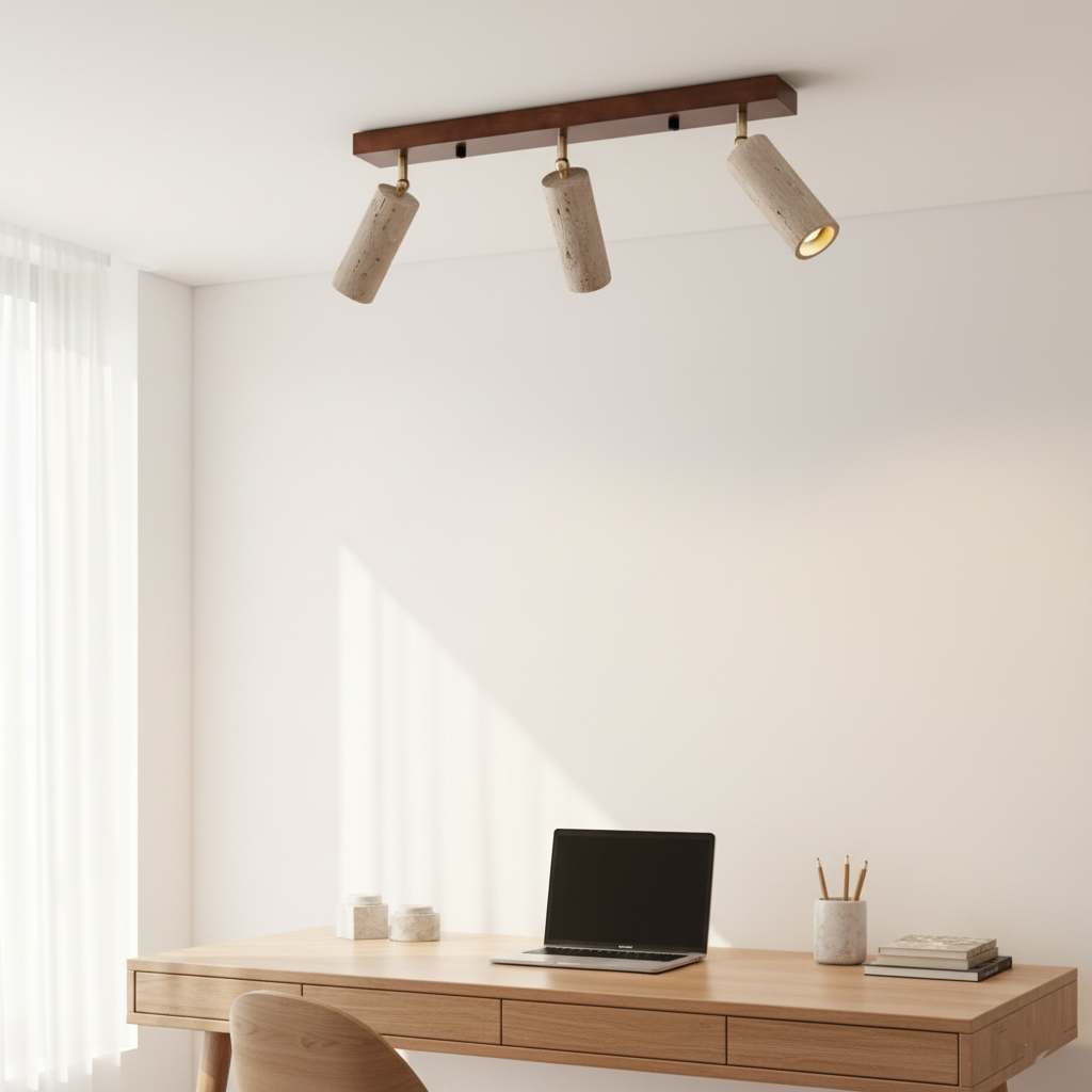 Travertine 3 Heads Ceiling Light Fixtures
