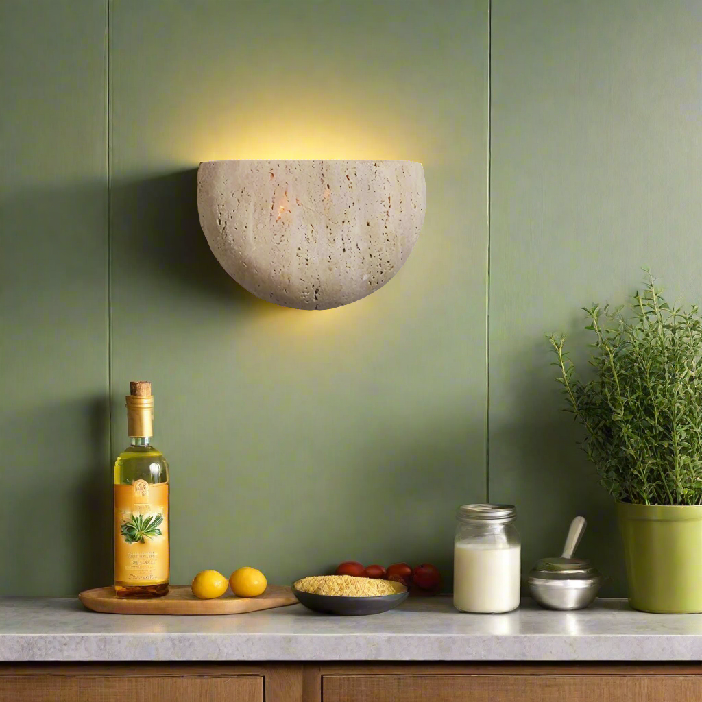TRAVERTINE ARCH WALL LAMP