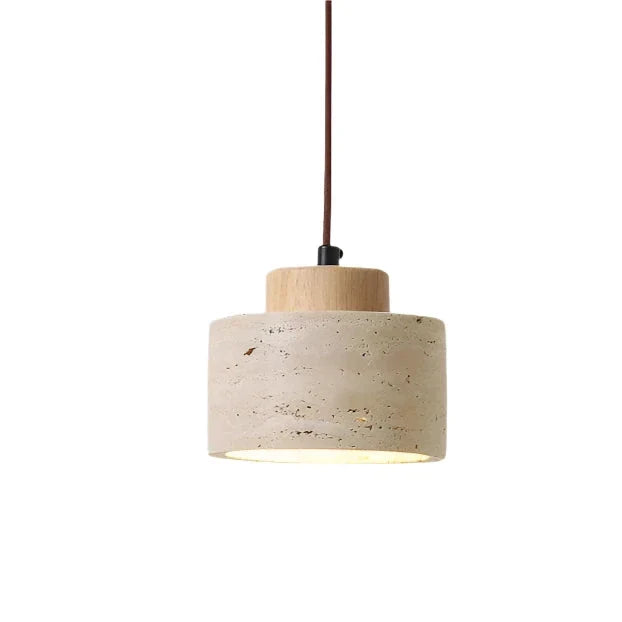 TRAVERTINE DRUM PENDANT