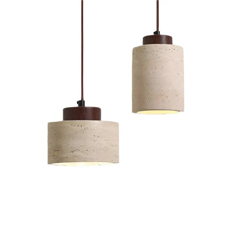 TRAVERTINE DRUM PENDANT