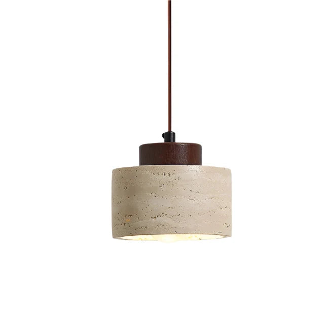 TRAVERTINE DRUM PENDANT