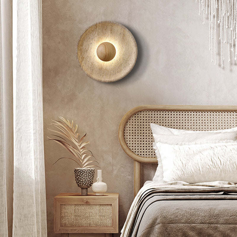 TRAVERTINE RING WALL LAMP
