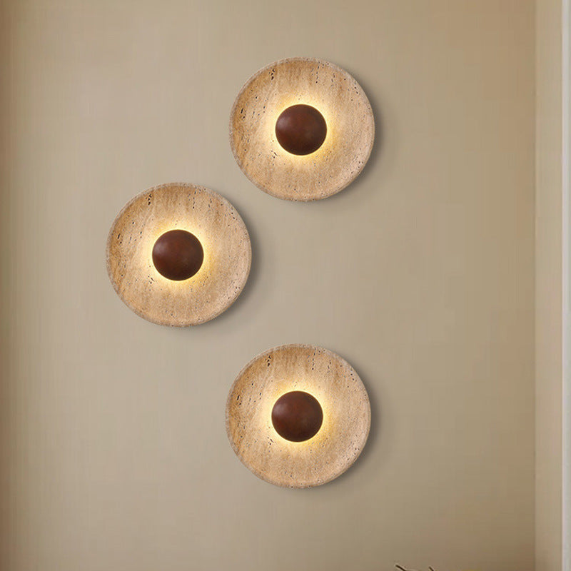 TRAVERTINE RING WALL LAMP