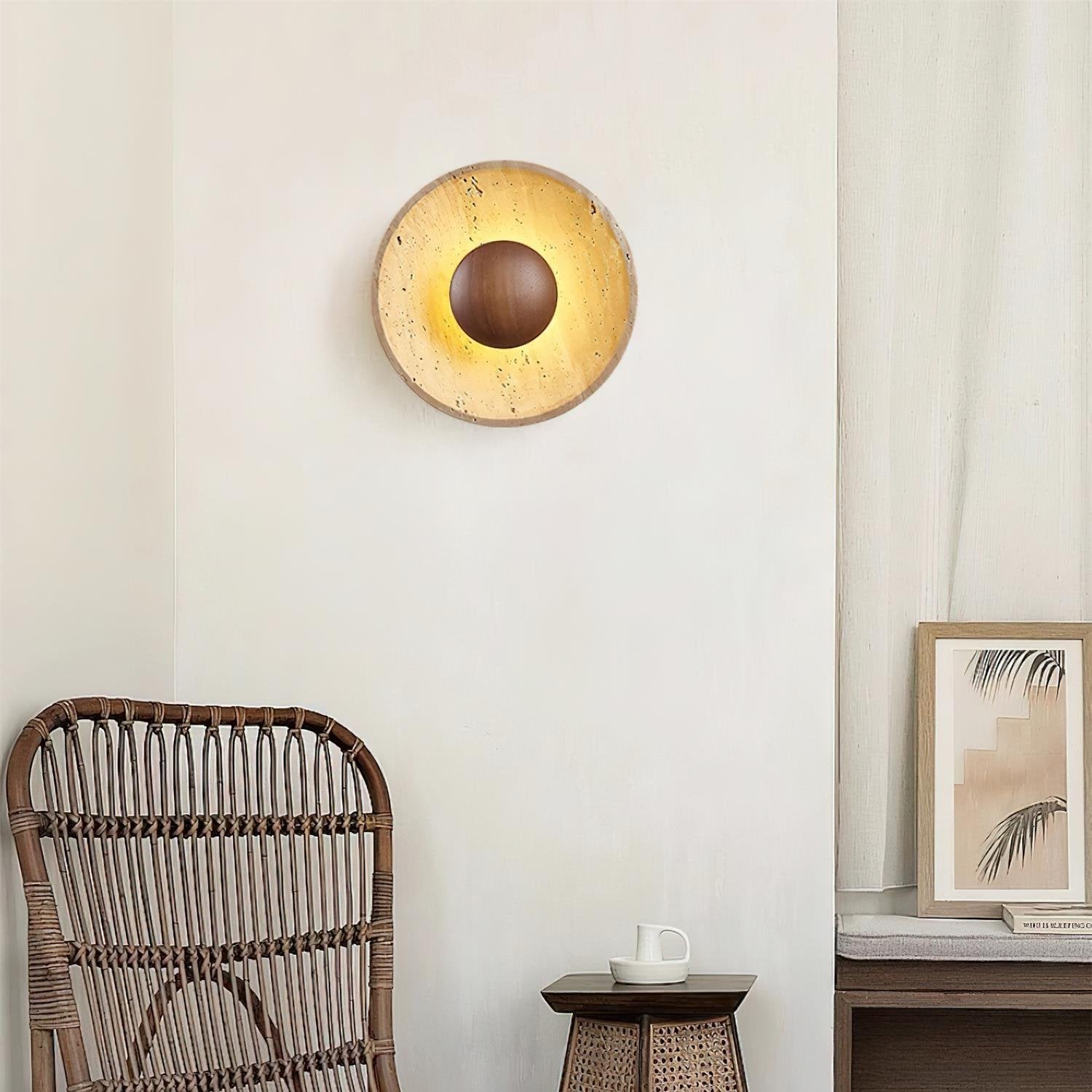 TRAVERTINE RING WALL LAMP