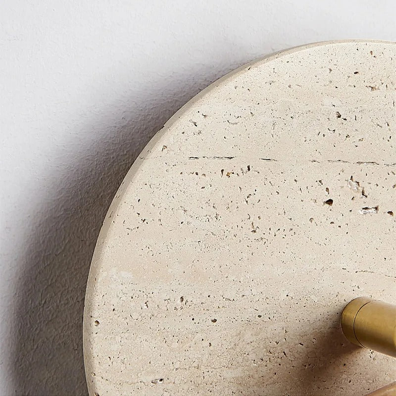 TRAVERTINE ROTATING BEDSIDE LAMP