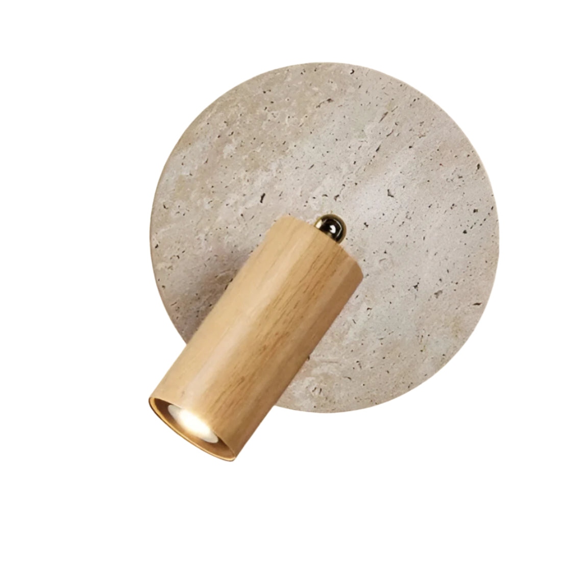 TRAVERTINE ROTATING BEDSIDE LAMP
