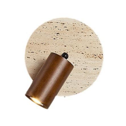 TRAVERTINE ROTATING BEDSIDE LAMP
