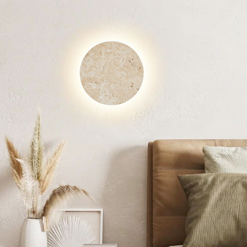 TRAVERTINE ROUND WALL LAMP