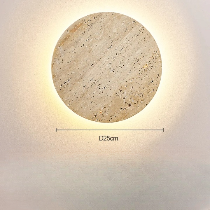 TRAVERTINE ROUND WALL LAMP